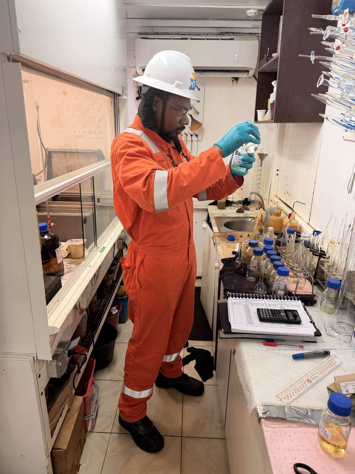 Working under the fume hood